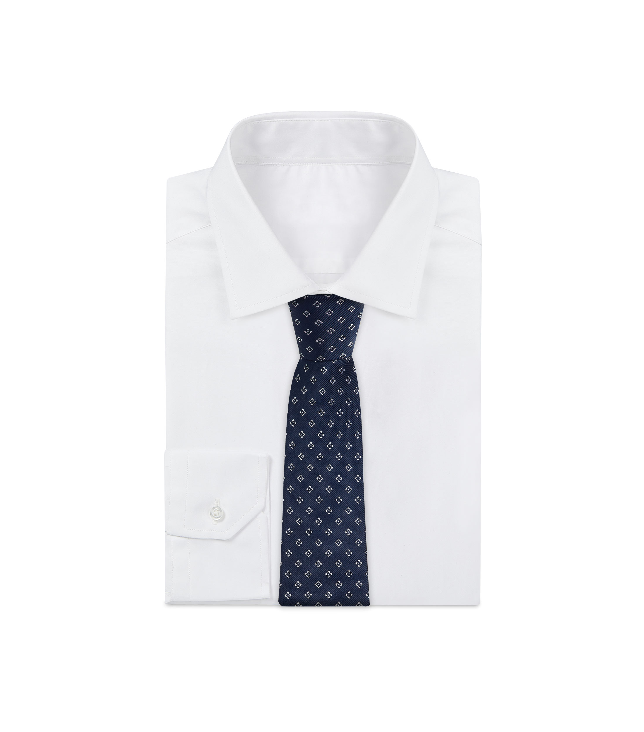 Corbata ancha de seda estampada